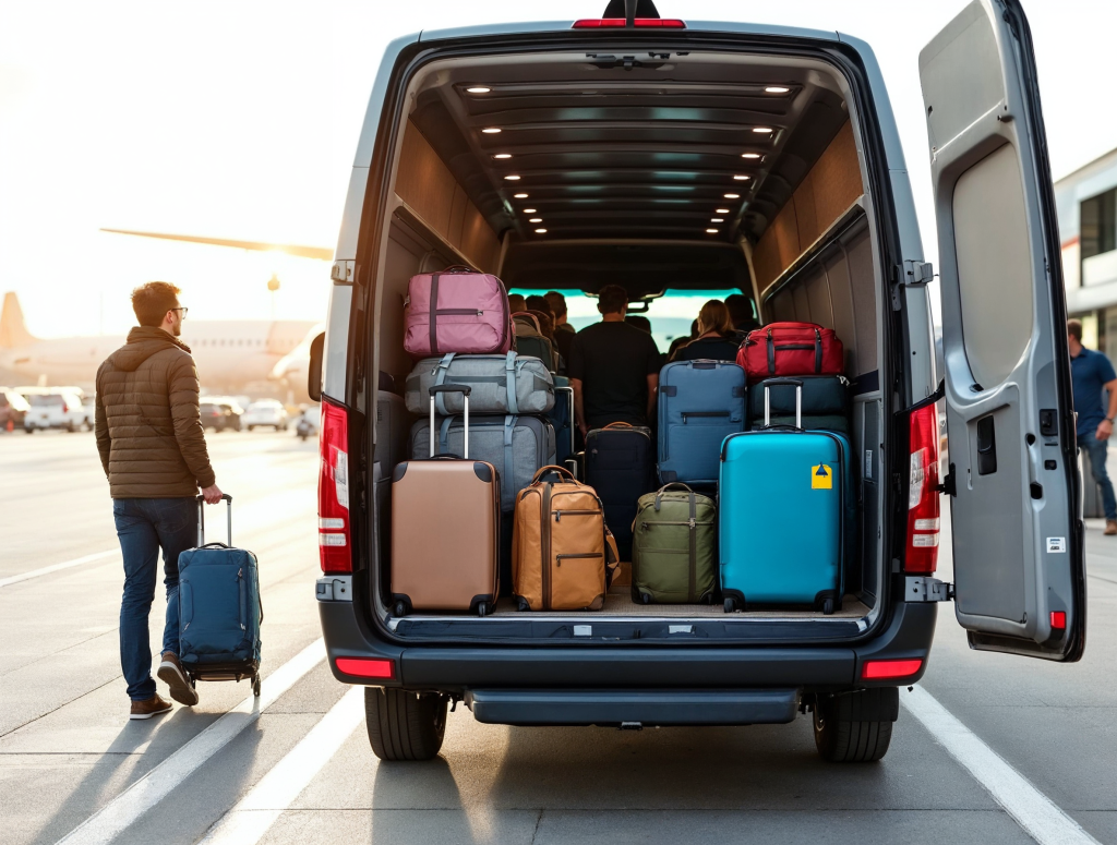 3B – Organized luggage and passengers-Airport to Hotel in One Smooth Ride: Booking a Sprinter Van Airport Transfer