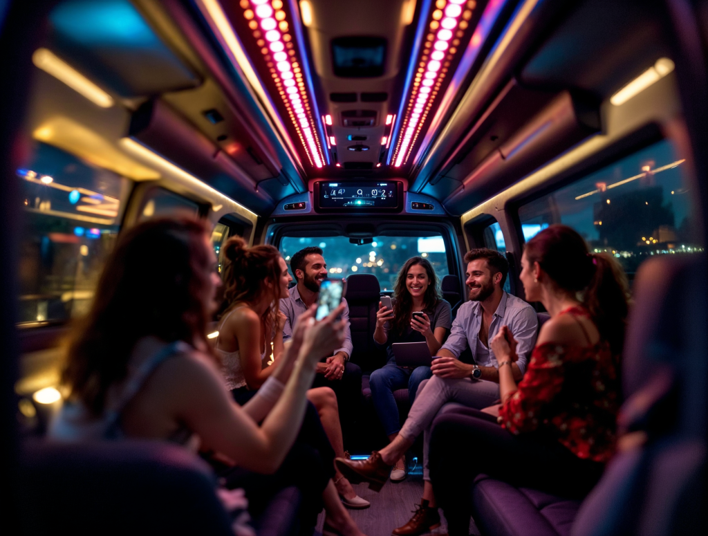 6B – Party vibe inside the van (classy)-Concerts, Shows, and Big Nights Out: Using a Sprinter Van as Your Group Shuttle