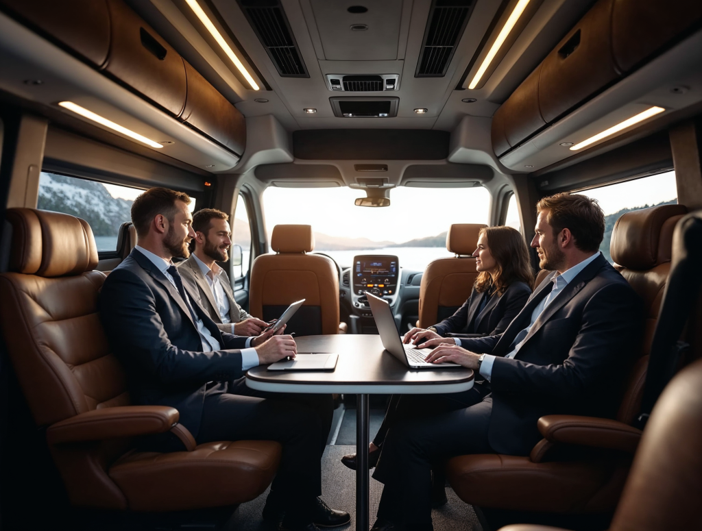 9B – Mobile meeting environment inside-Executive Sprinter Vans for Meetings and Offsites: A Corporate Travel Playbook